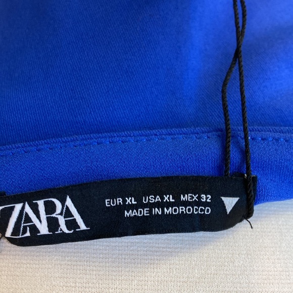 Zara Long Dress w/ Ruching and Slit in Skirt Royal Blue. Zip up Side NWT XL - Picture 8 of 8